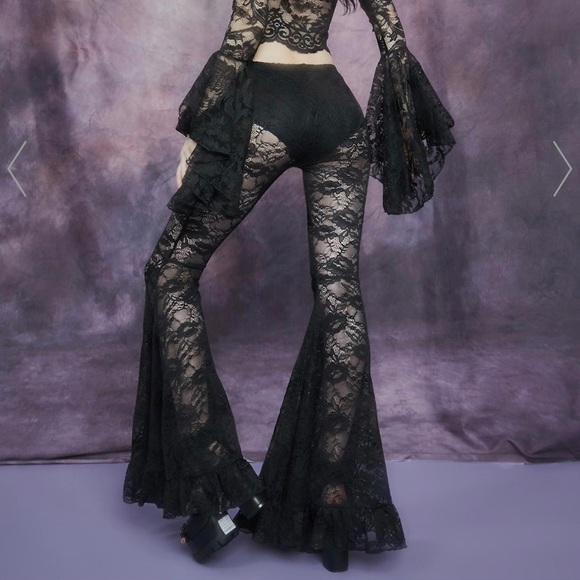 Black Lace Bells from Dolls Kill NWOT Size L - Picture 3 of 4